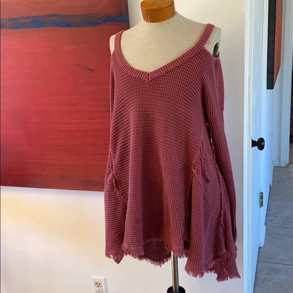 Free people cold shoulder sweater